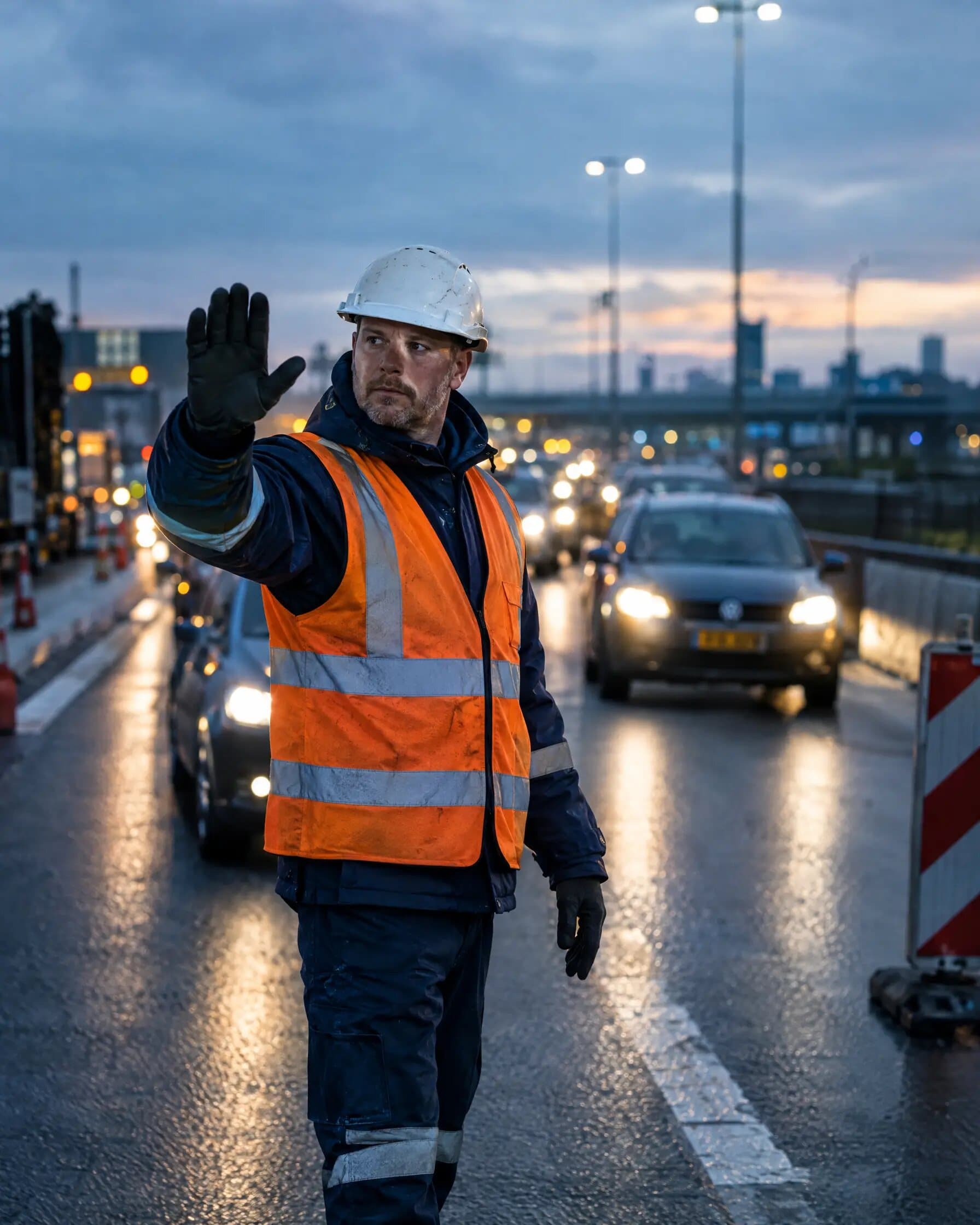 Verkeersregelaar op locatie